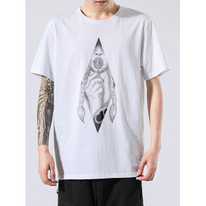 Tricou Fată cu codițe și o acadea